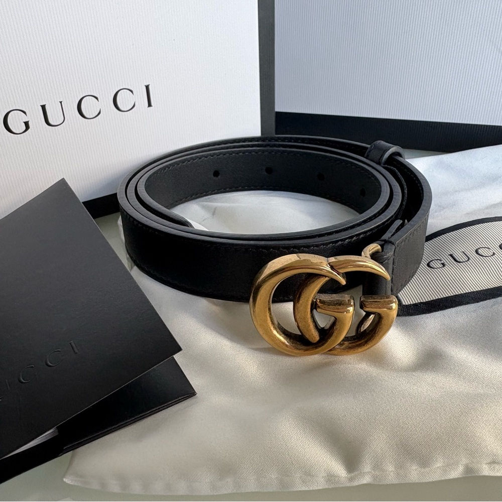 Authentic Gucci GG Marmont thin belt